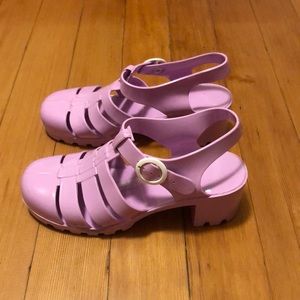 American Apparel Pastel Purple Jelly Heels